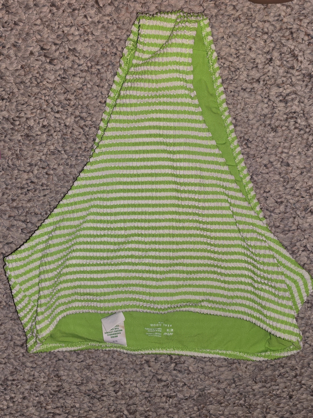 Women’s Lime Green Striped Bikini Top